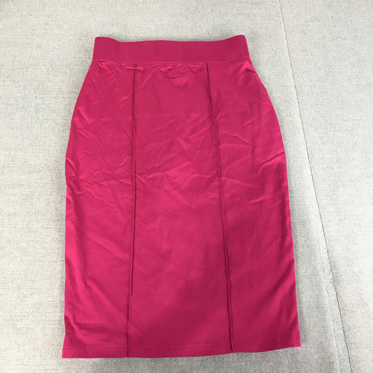 Valleygirl Womens Pencil Skirt Size 10 Hot Pink Midi