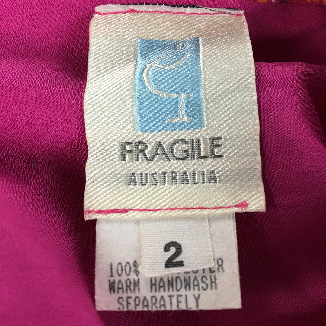 Fragile Australia Womens Wrap Skirt Size 2 Red Dot Maxi