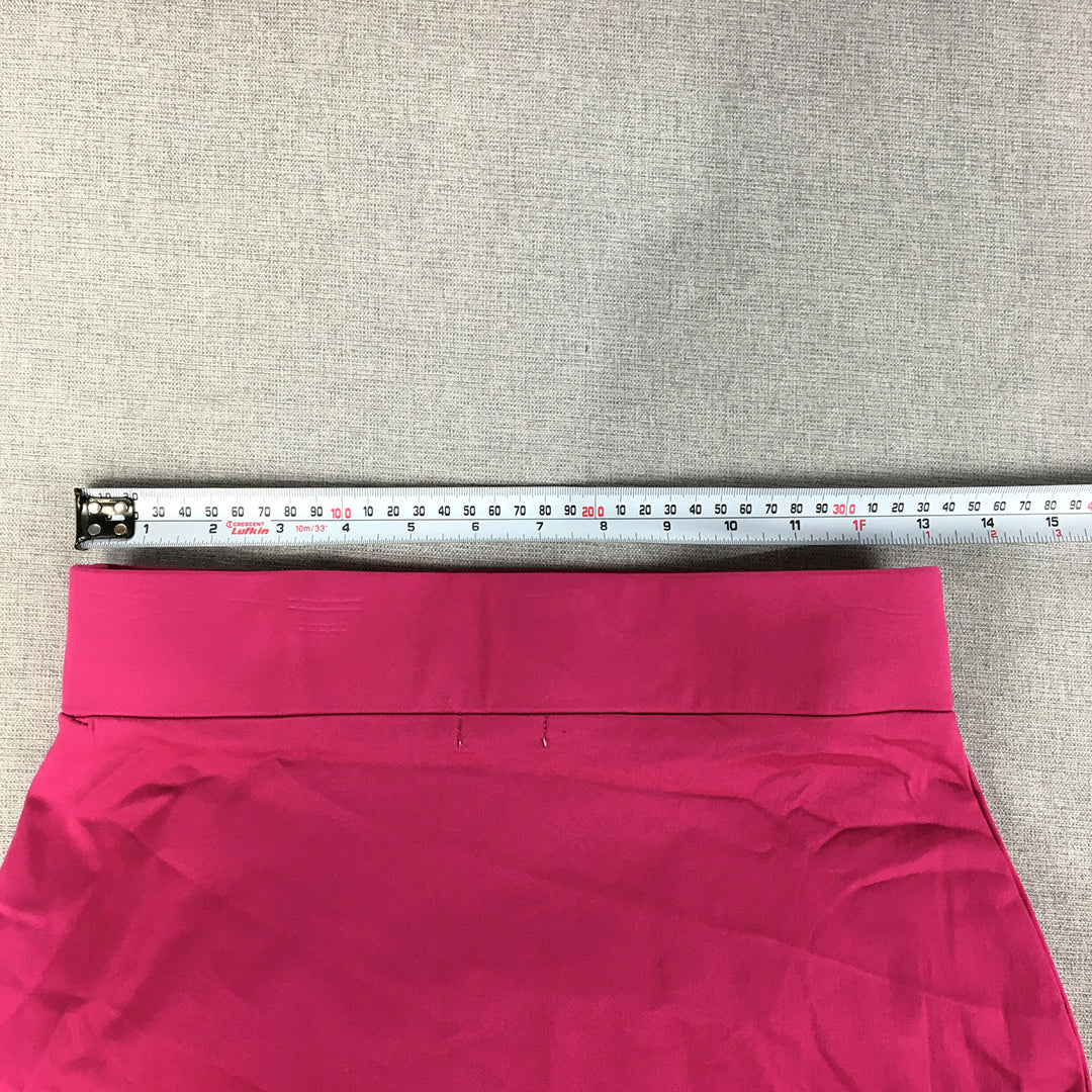 Valleygirl Womens Pencil Skirt Size 10 Hot Pink Midi