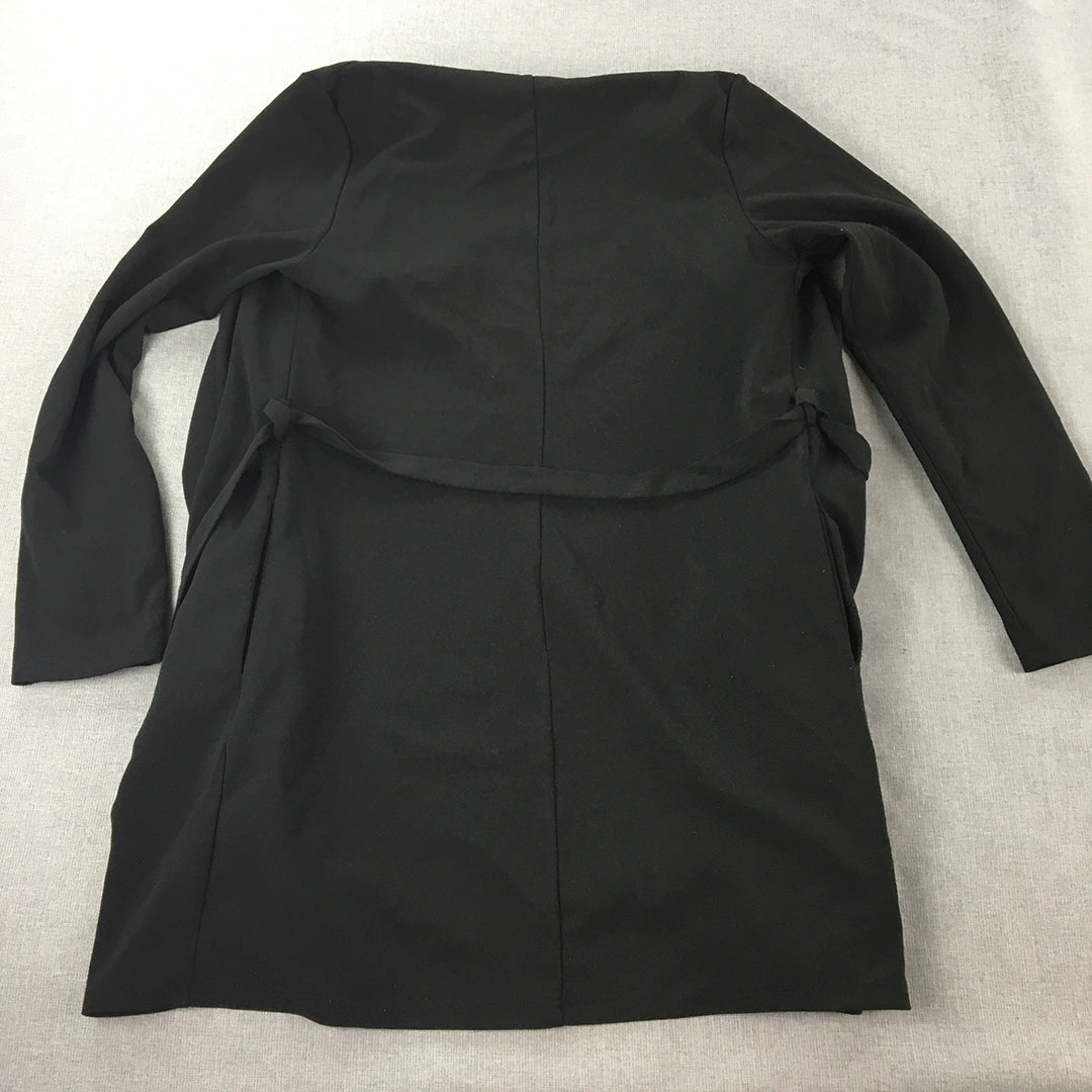 Oscar St Womens Trench Coat Size S Black Belted Collared Jacket