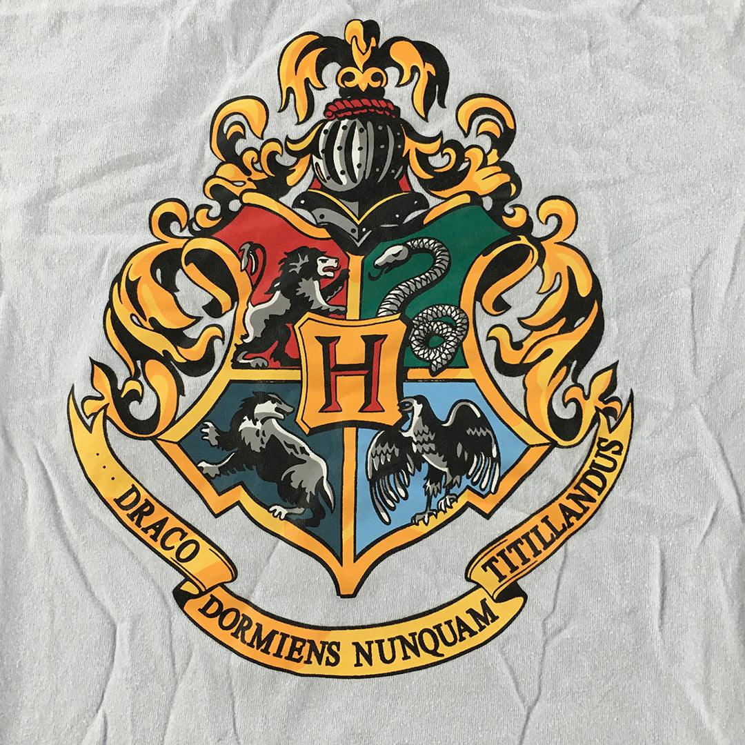 Harry Potter Kids T-Shirt Size 12 Blue Hogwarts Logo Short Sleeve Tee