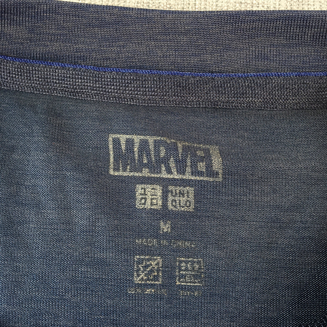 Uniqlo x Marvel Spider-Man Mens Athletic T-Shirt Size M Blue Running Gym