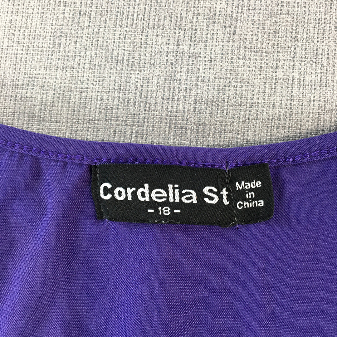 Cordelia St Womens Midi Dress Size 18 Purple Layered Sleeveless