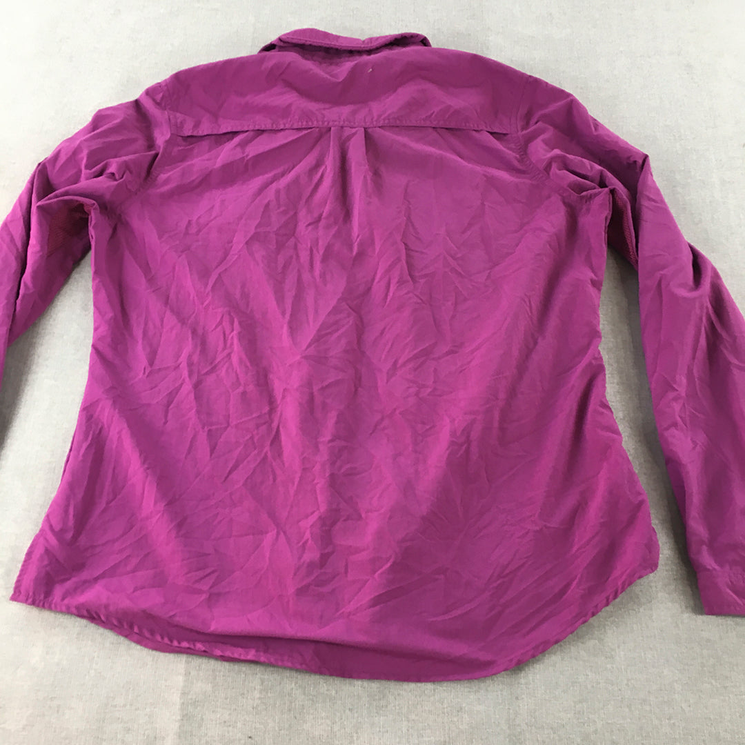 Explore 360 Womens Shirt Size 16 Purple Long Sleeve Outdoor Hiking Button-Up