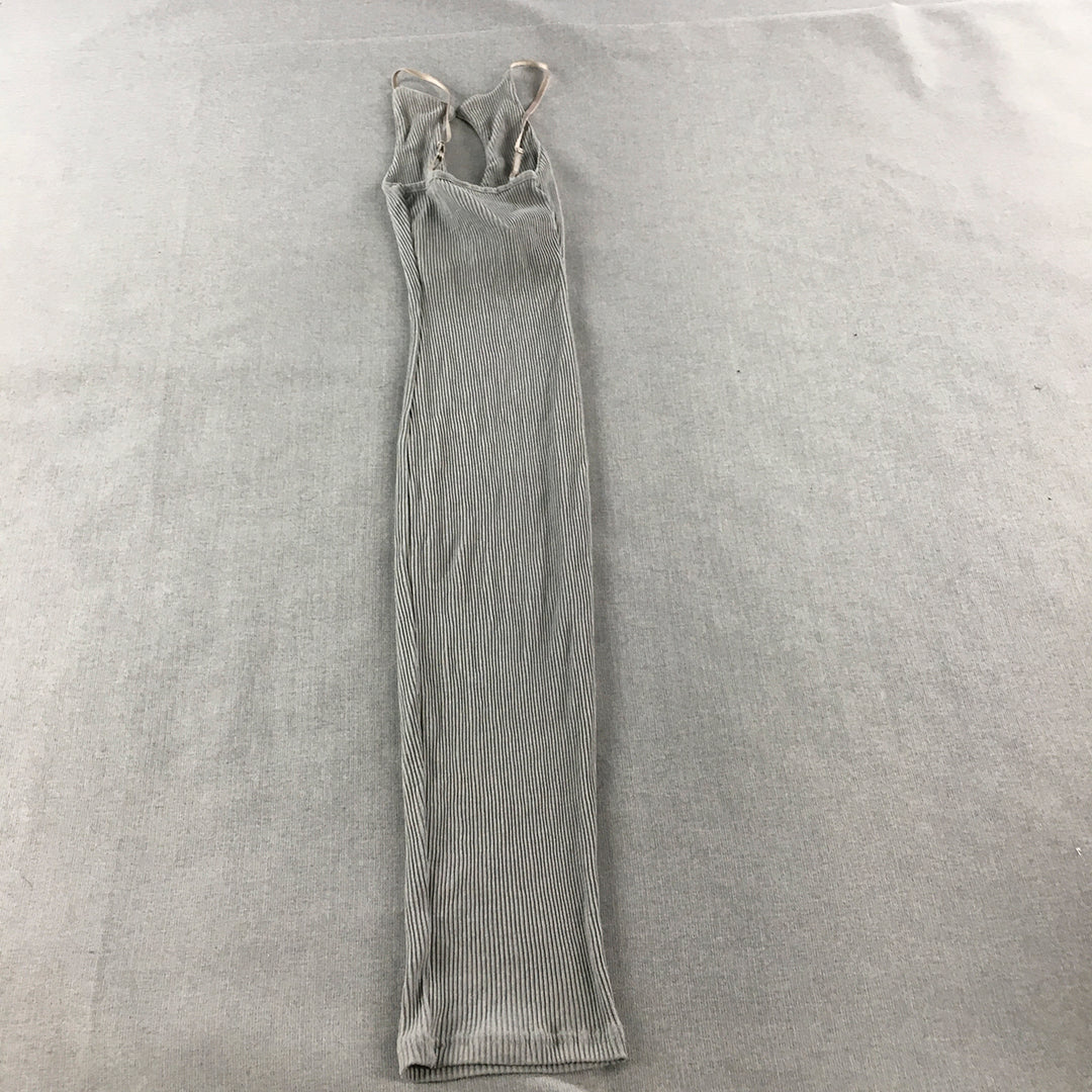 NEW Polly Couture Womens Bodycon Dress Size 6 Grey Mini Stretch