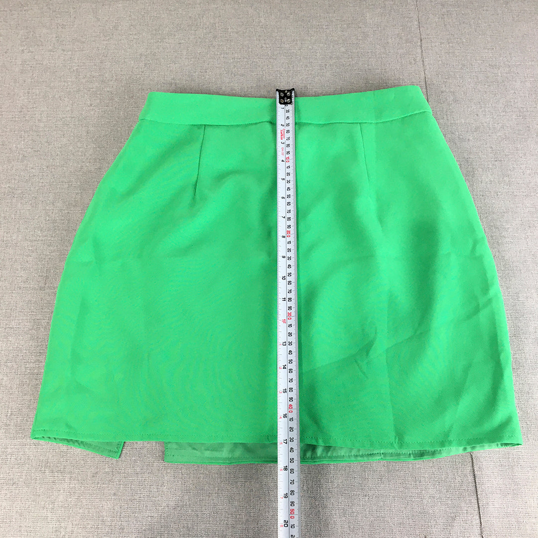 Showpo Womens Mini Skirt Size 10 Green Slit