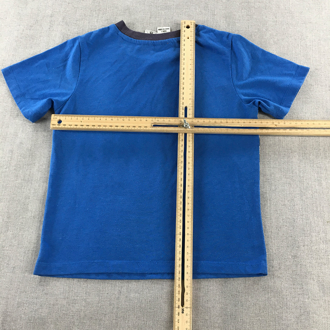 Hot-Wheels Kids Boys T-Shirt Size 7 Blue Short Sleeve Top