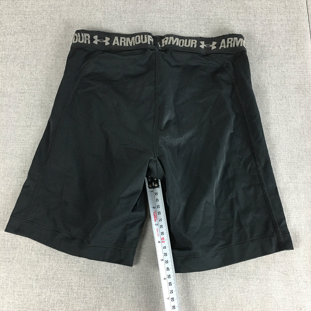 Under Armour Womens Shorts Size XS Black Logo Running Gym