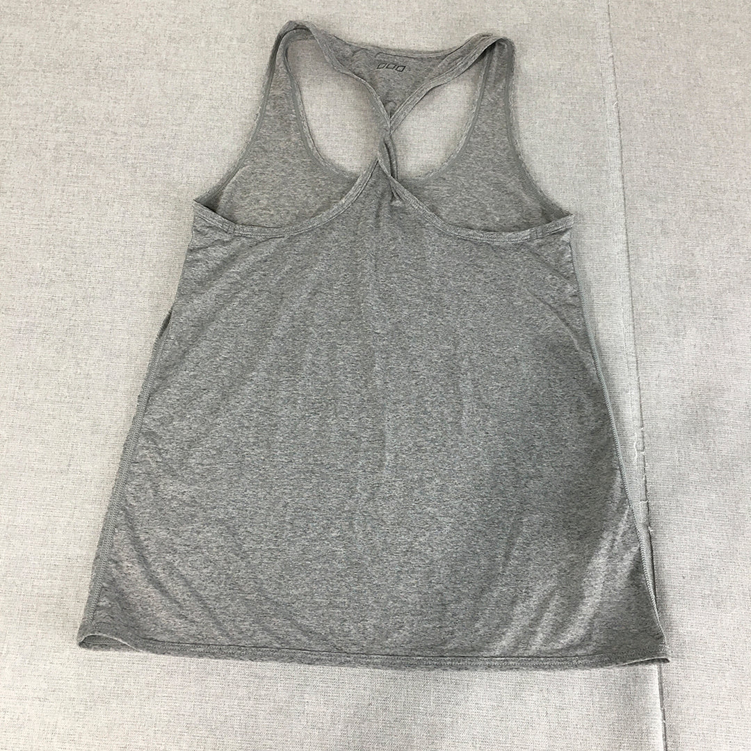 Lorna Jane Womens Tank Top Size S Grey Never Give Up Sleeveless Shirt