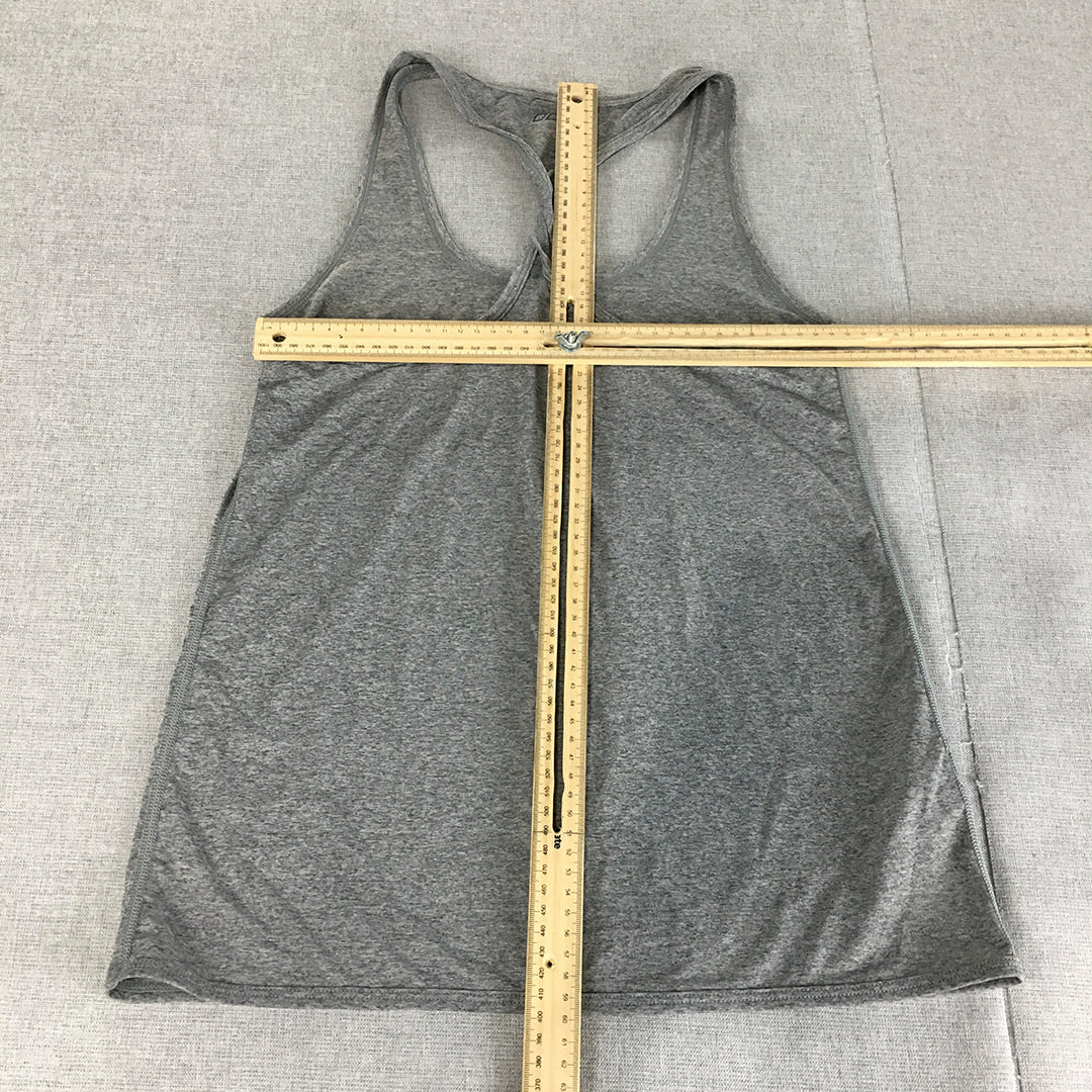 Lorna Jane Womens Tank Top Size S Grey Never Give Up Sleeveless Shirt