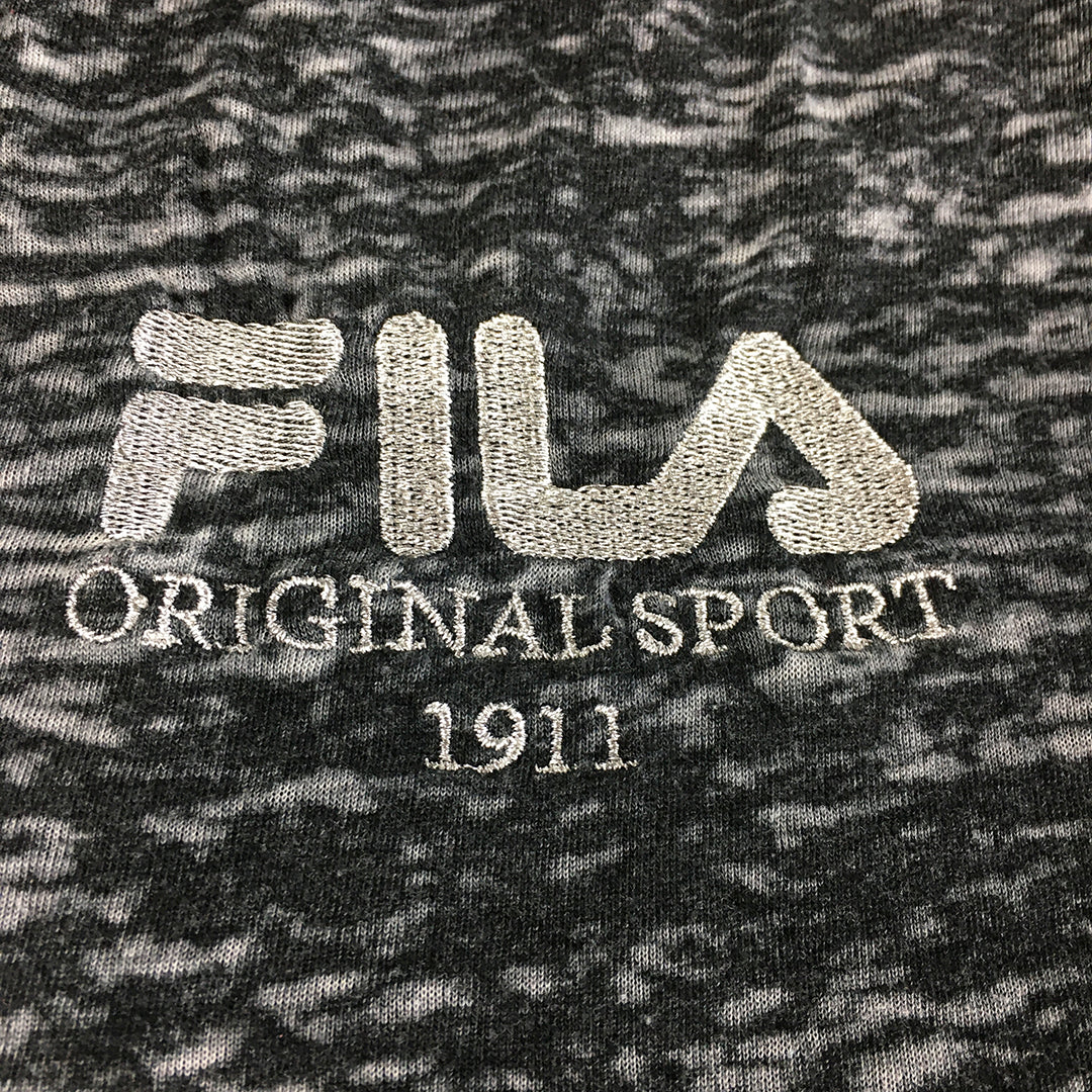 FILA Womens Tank Top Size 18 Black Grey Embroidered Logo Sleeveless Shirt