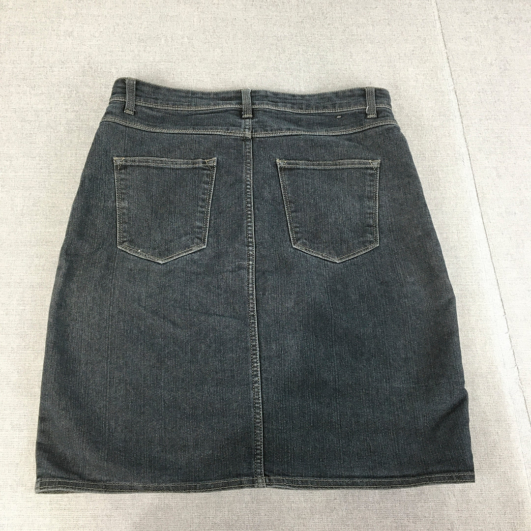 Yessica Womens Denim Skirt Size M (36 EU) Dark Wash A-Line