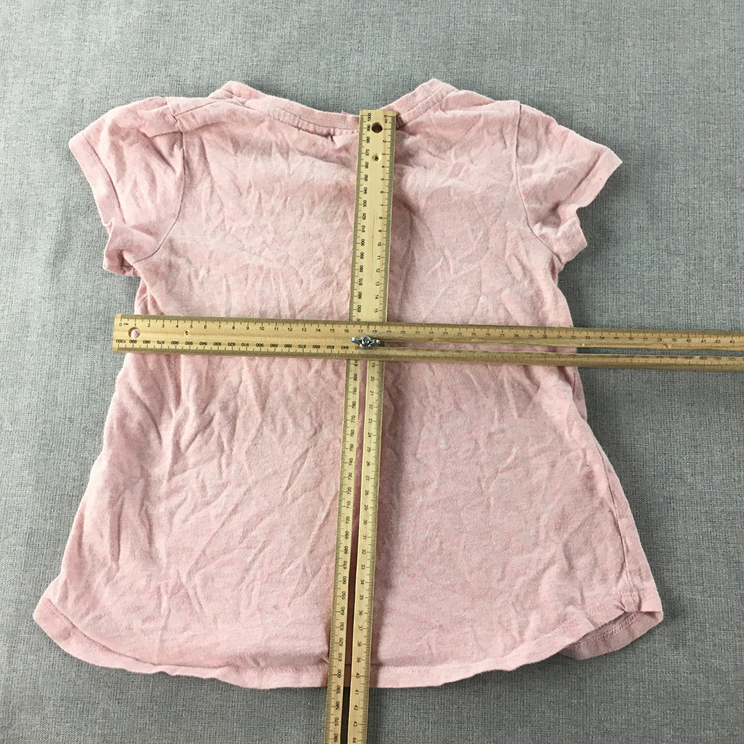 Peter Alexander Jnr Kids Girls Pajama Top Size 6 Pink Short Sleeve Sleep Shirt