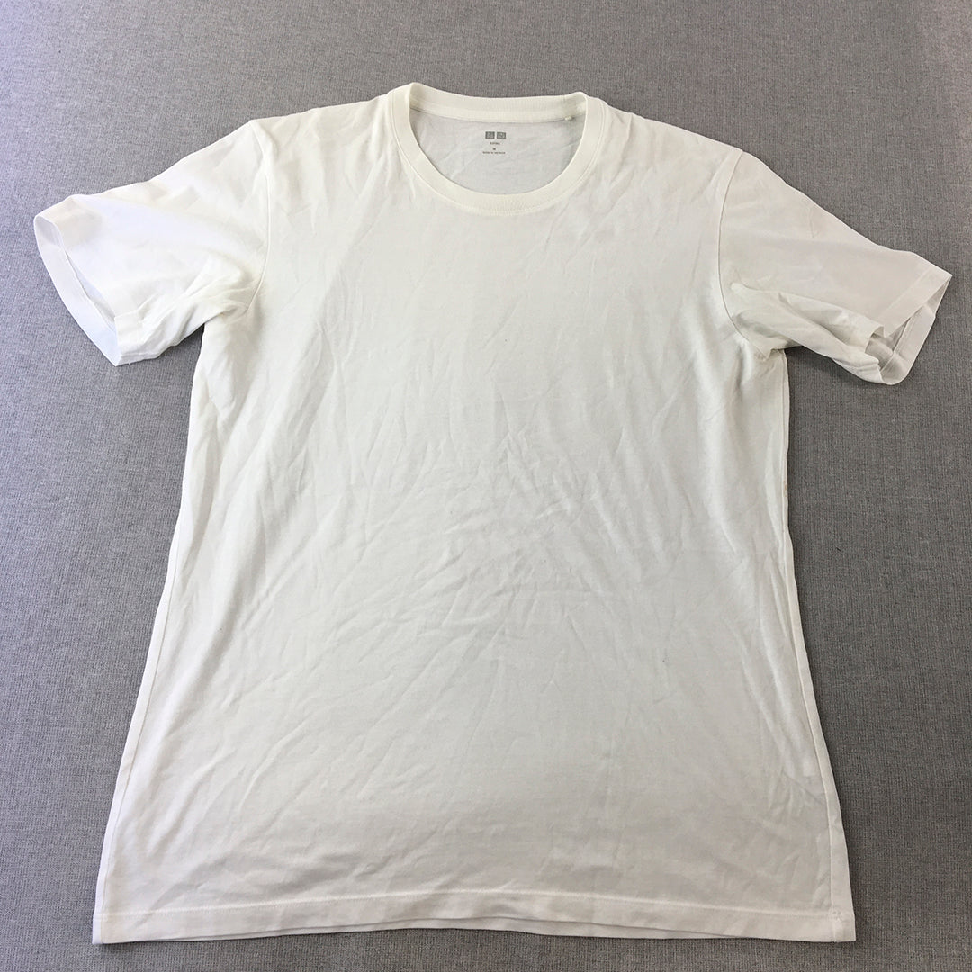 Uniqlo Mens T-Shirt Size M White Short Sleeve Crew Neck Tee