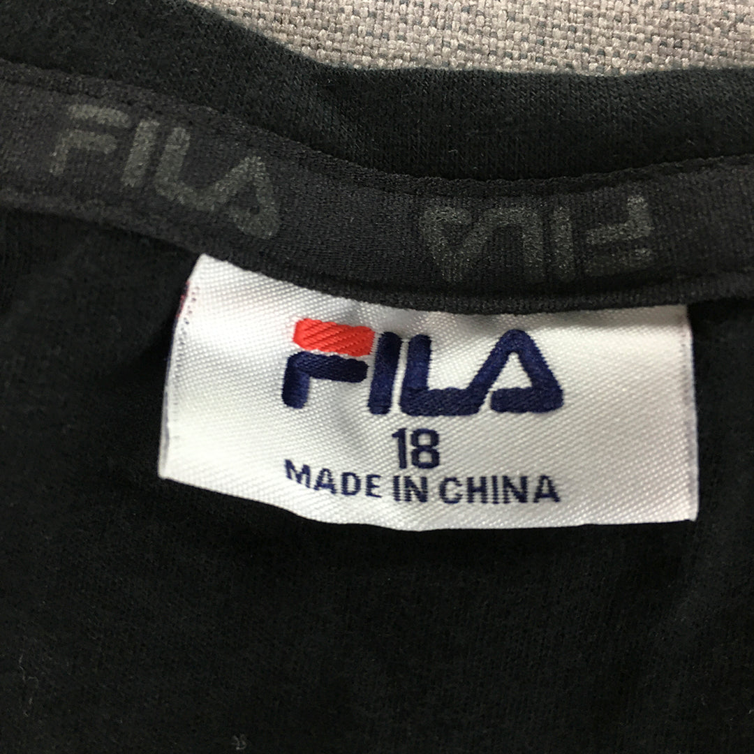 FILA Womens T-Shirt Size 18 Black Embroidered Logo Crew Neck Short Sleeve