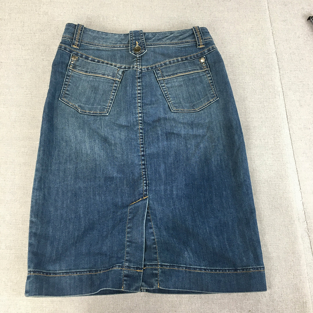 David Lawrence Womens Denim Skirt Size 6 Blue A-Line