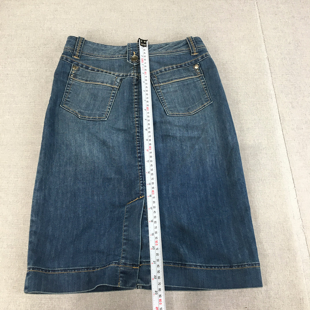 David Lawrence Womens Denim Skirt Size 6 Blue A-Line