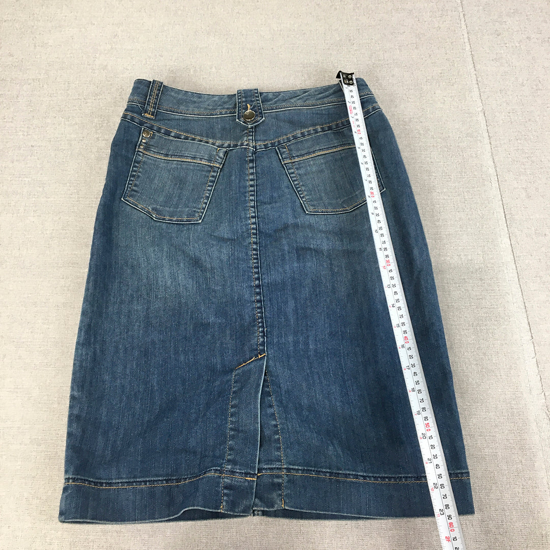 David Lawrence Womens Denim Skirt Size 6 Blue A-Line