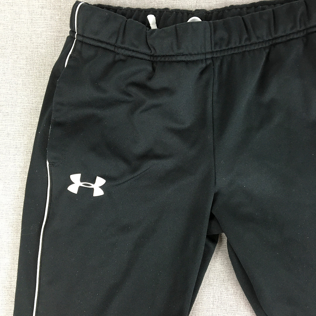 Under Armour Kids Boys Tracksuit Pants Youth Size M Black Logo Jogger