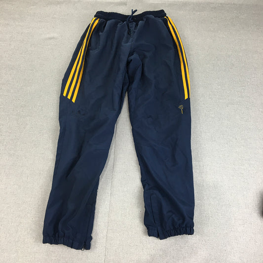 Adidas Mens Tracksuit Pants Size M Blue Yellow Striped Drawstring Jogger