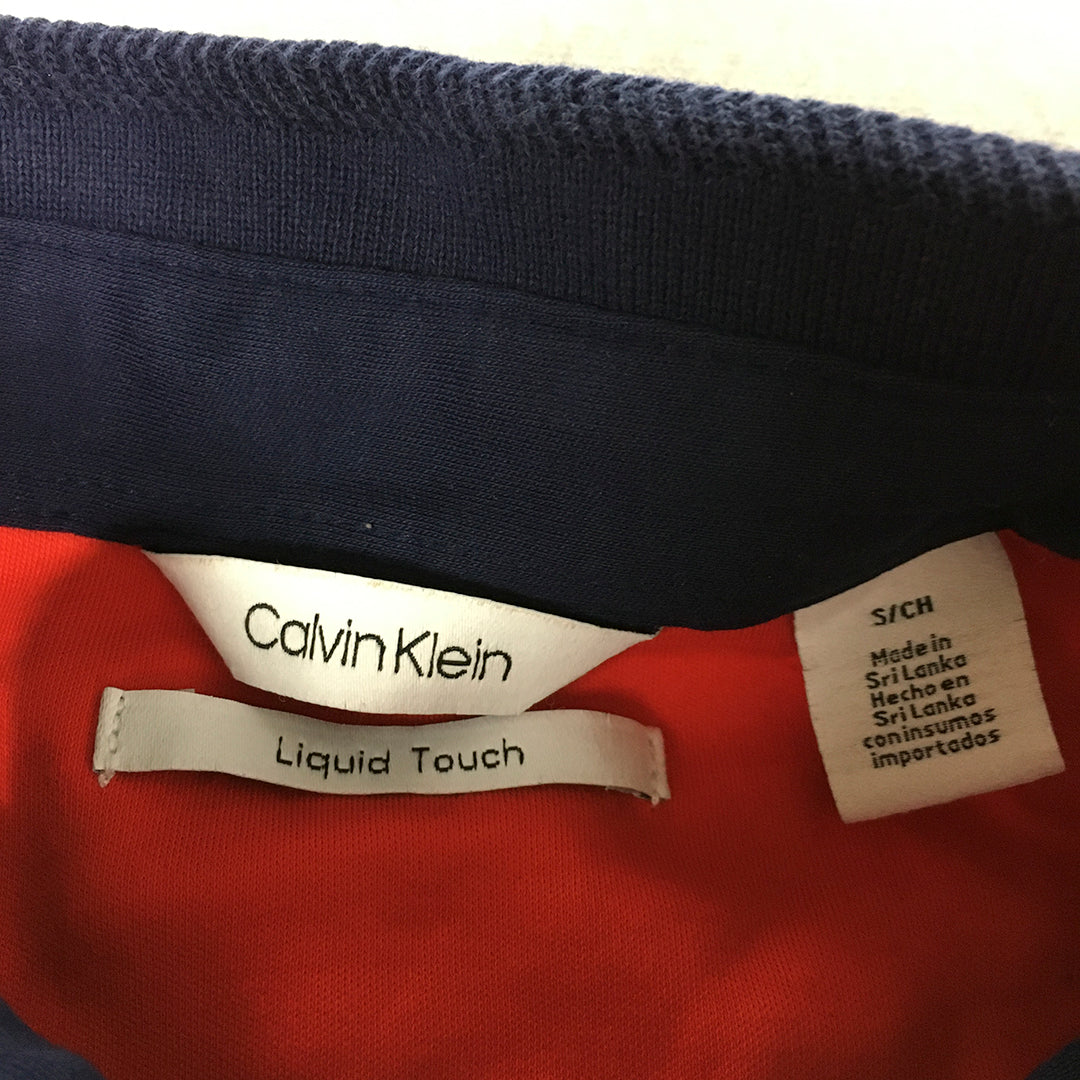 Calvin Klein Mens Polo Shirt Size S Embroidered Red Pocket Collared Rugby