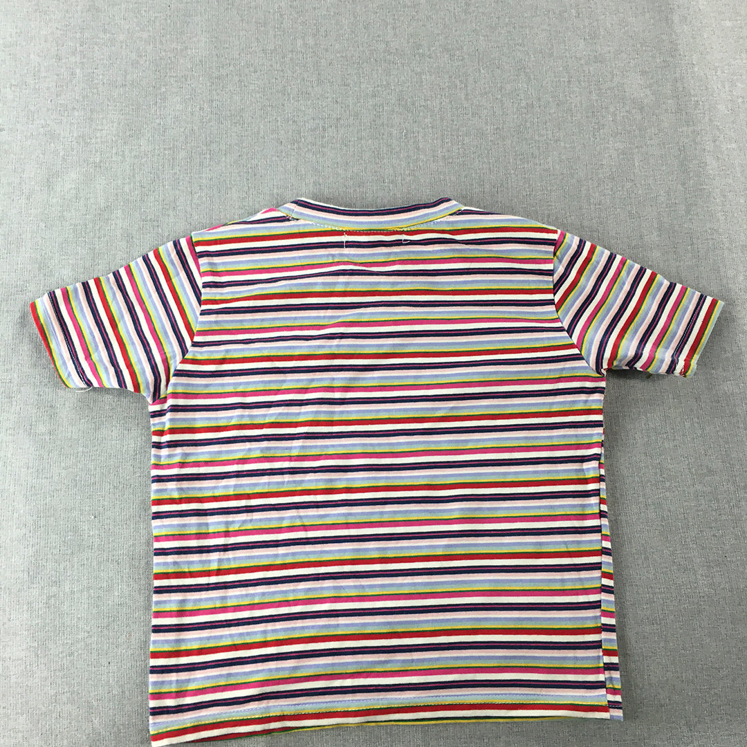 FRMD Freedom Products Womens Top Size S Purple Red Pink Striped Korean Brand