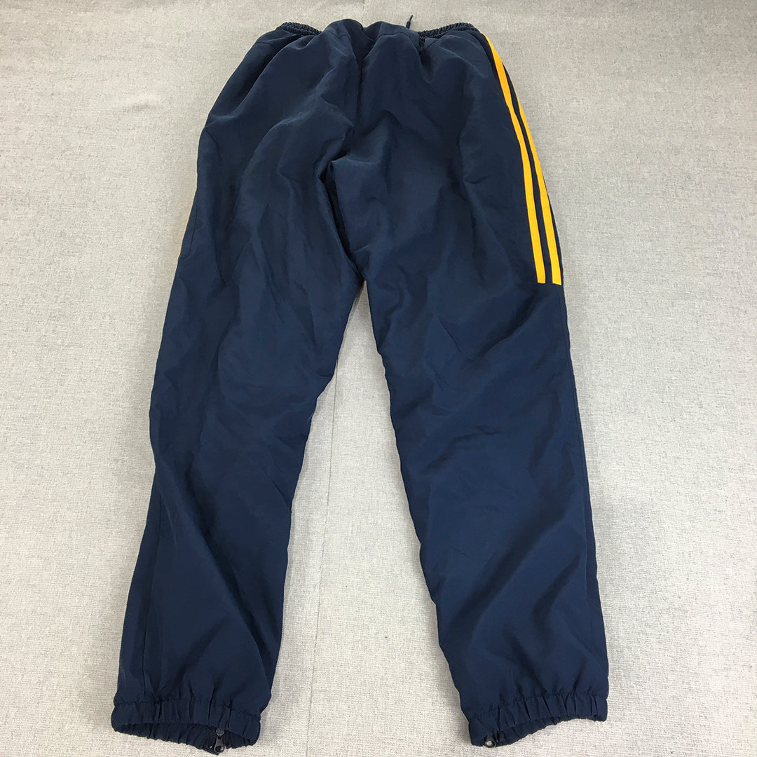 Adidas Mens Tracksuit Pants Size M Blue Yellow Striped Drawstring Jogger