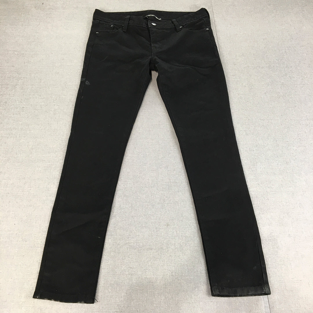 Garage Womens Skinny Jeans Size 12 Black Dark Wash Stretch Denim