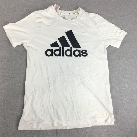 Adidas Kids Boys T-Shirt Youth Size L (13 - 14 Years) White Big Logo