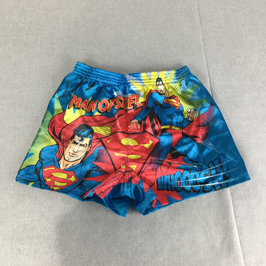 Superman Mens Pajama Shorts Size S Blue DC Comics Superhero Sleep