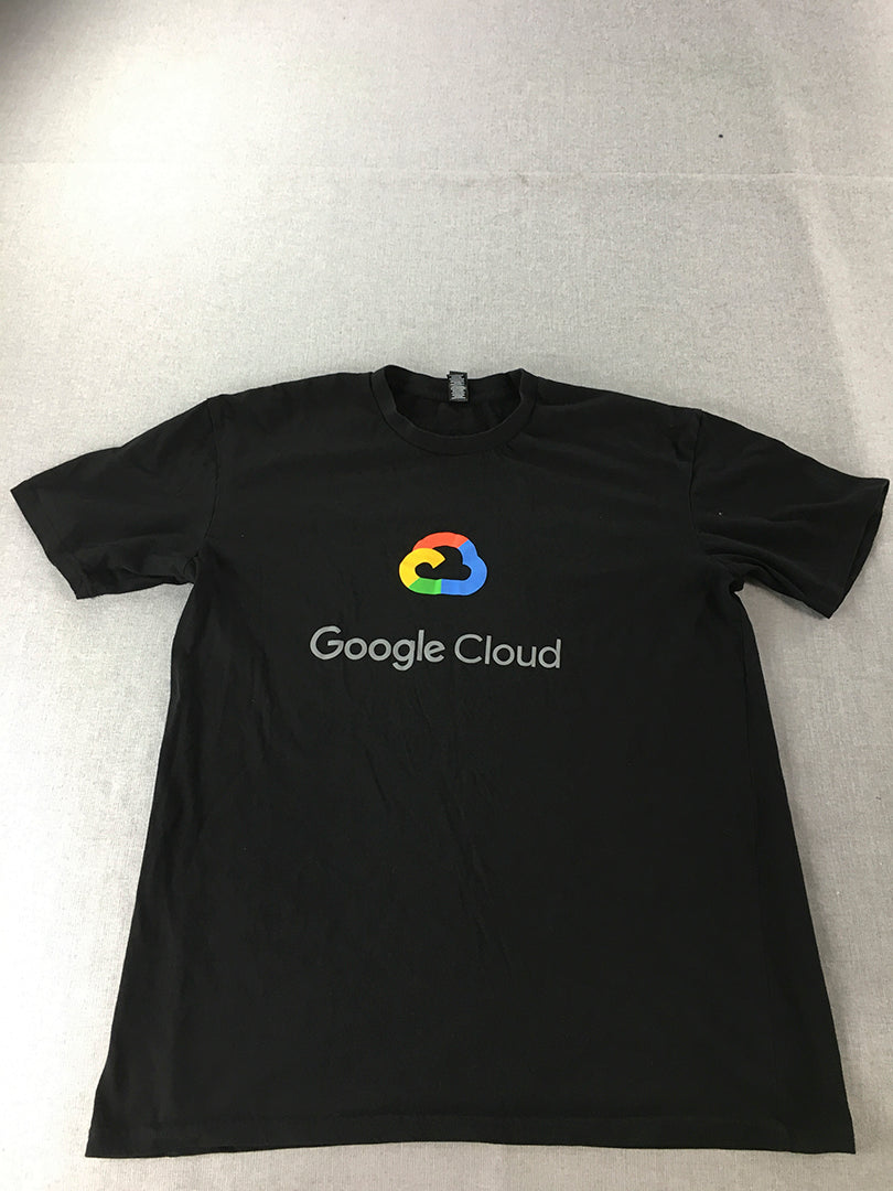 Google Cloud Mens T-Shirt Size XL Black Logo Short Sleeve Crew Neck Tee