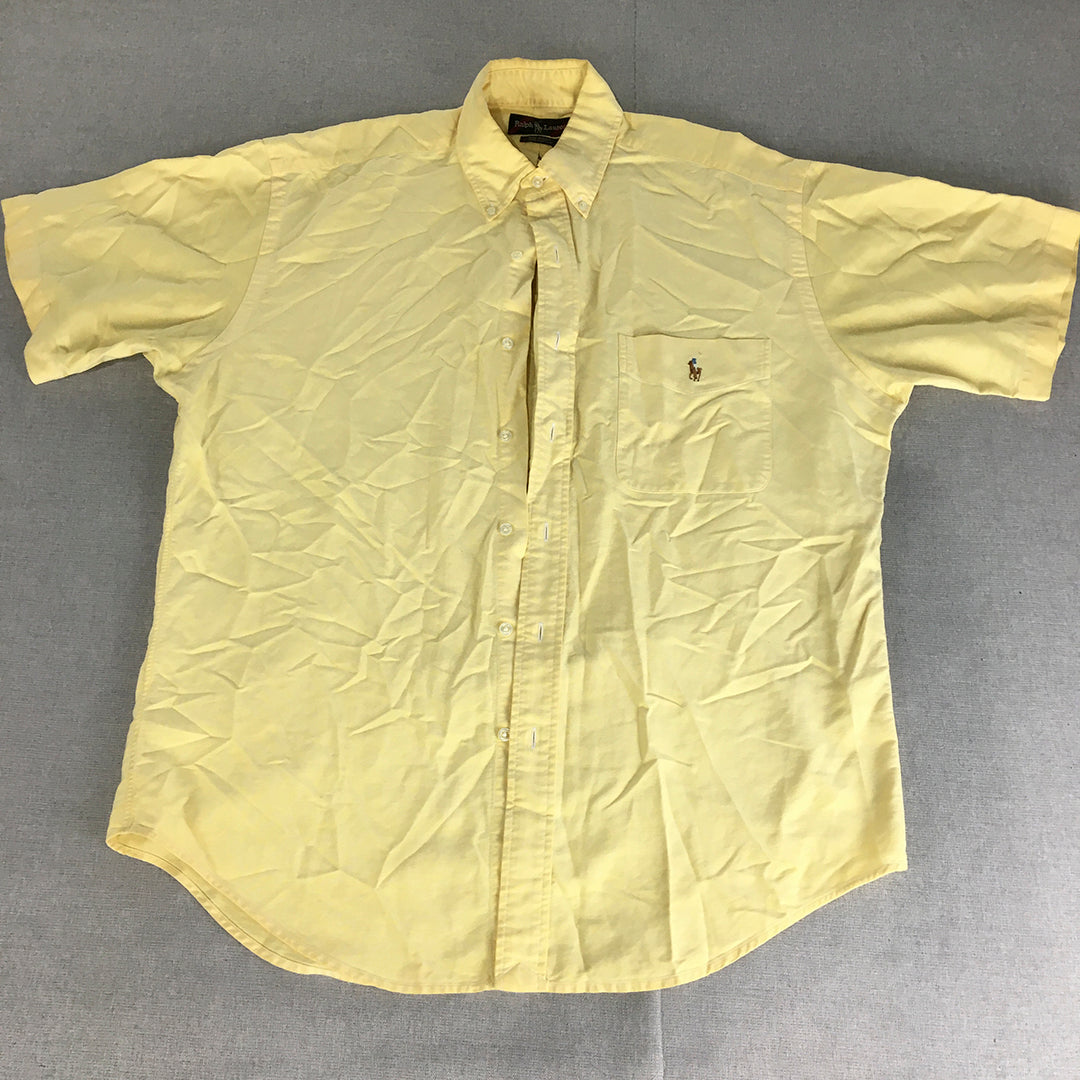 Vintage Ralph Lauren 'The Big Shirt Size S Big & Tall Yellow Logo Button-Up