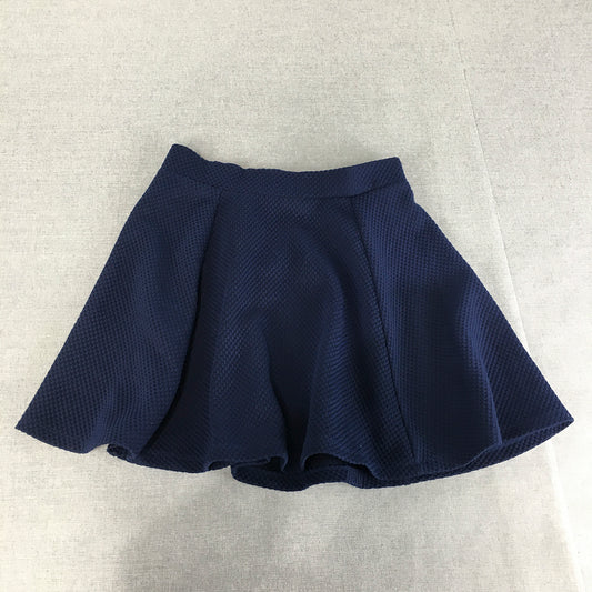 H&M Womens Mini Skirt Size S Blue Back Zip