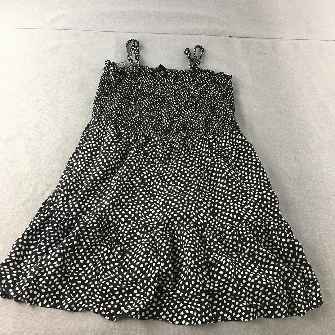 City Chic Womens Mini Dress Size L Black White Dot Sleeveless A-Line