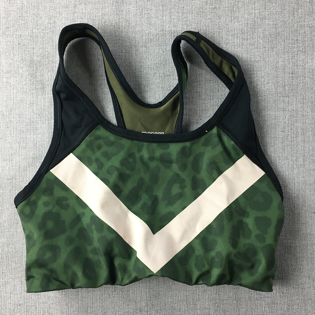 Victoria's Secret Pink Womens Sports Bra Size S Green Dot Cropped Top