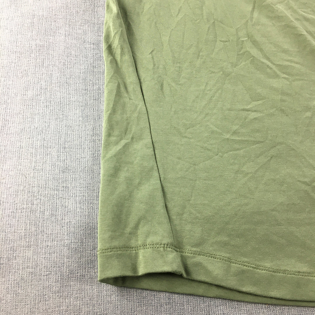 Aetos Mens T-Shirt Size L Khaki Green Short Sleeve Stretch Fabric