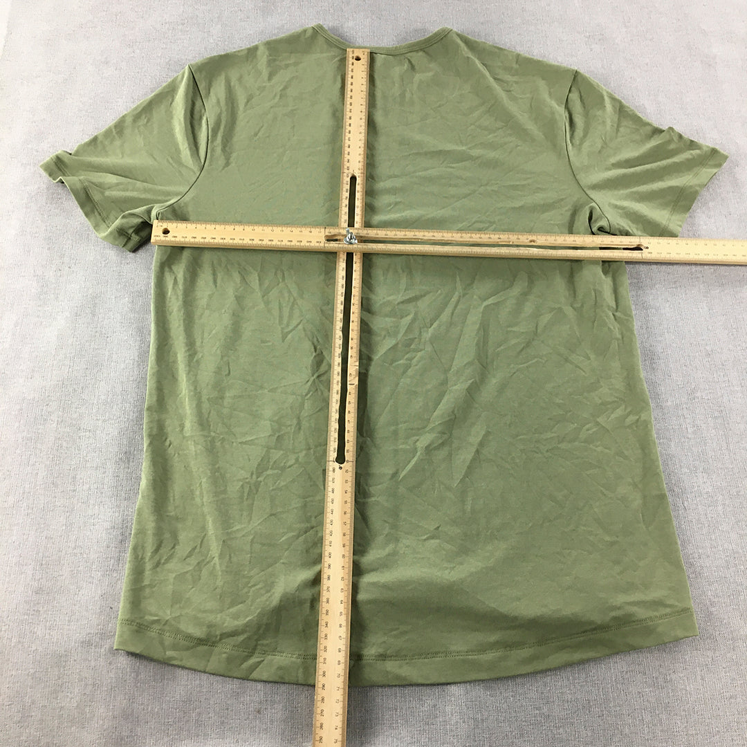 Aetos Mens T-Shirt Size L Khaki Green Short Sleeve Stretch Fabric