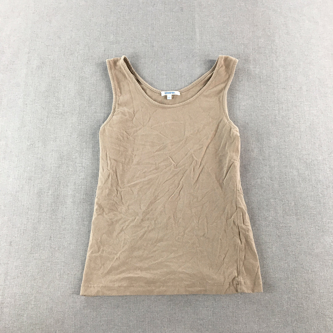 Valleygirl Womens Tank Top Size L Brown Sleeveless Shirt