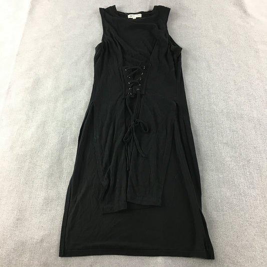 Fresh Soul Womens Mini Dress Size 8 Black Sleeveless Stretch Fabric