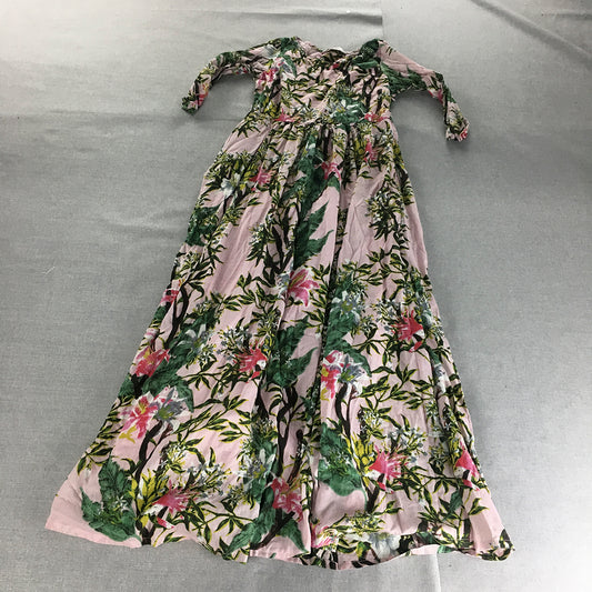 Biba Womens Sundress Size 34 EU (Small) Pink Floral maxi Full Length