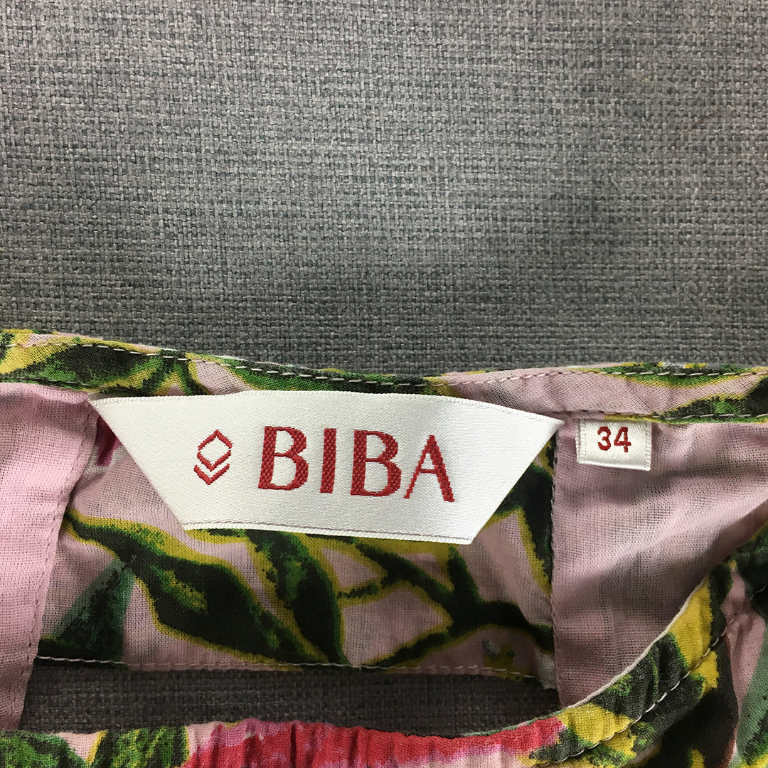 Biba Womens Sundress Size 34 EU (Small) Pink Floral maxi Full Length