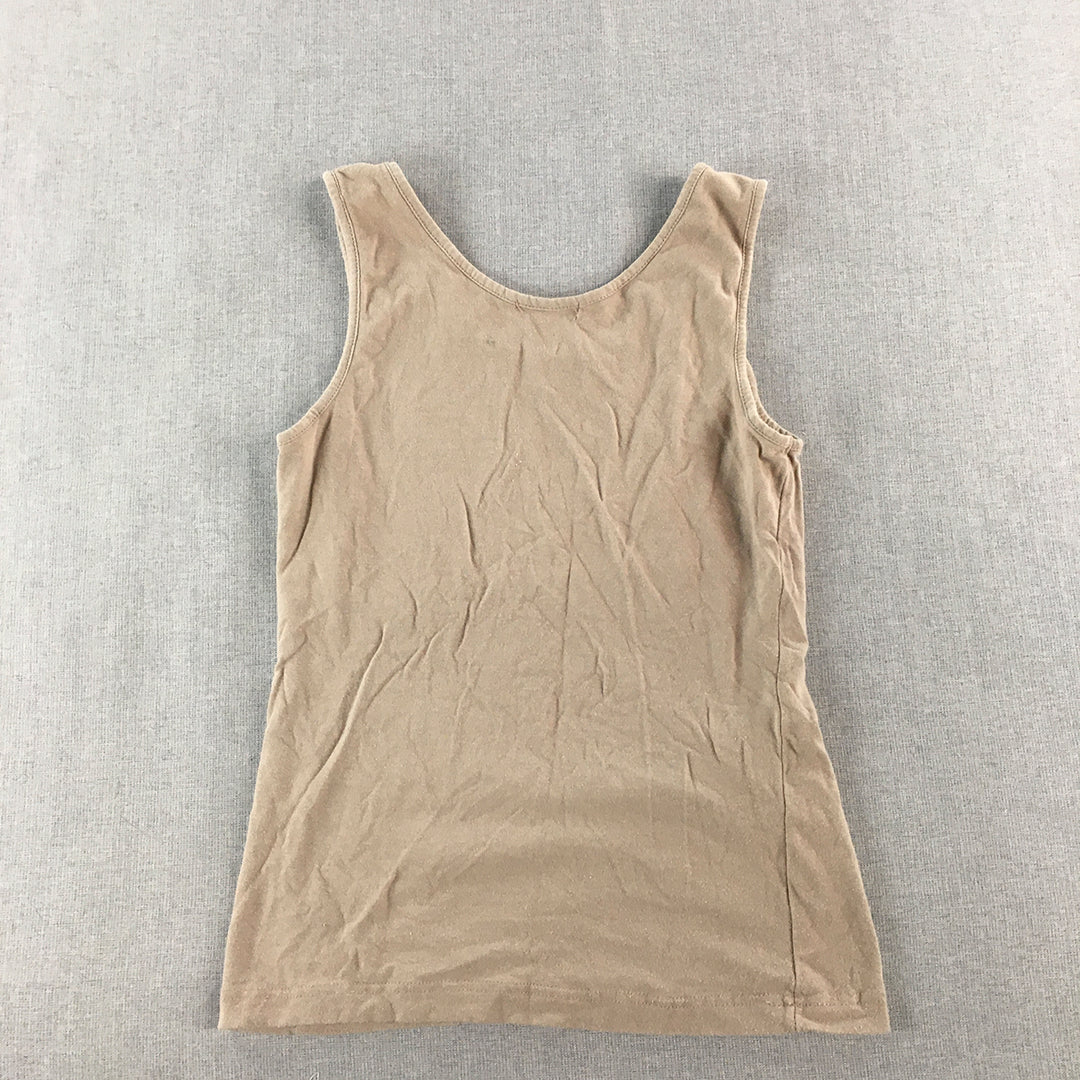 Valleygirl Womens Tank Top Size L Brown Sleeveless Shirt