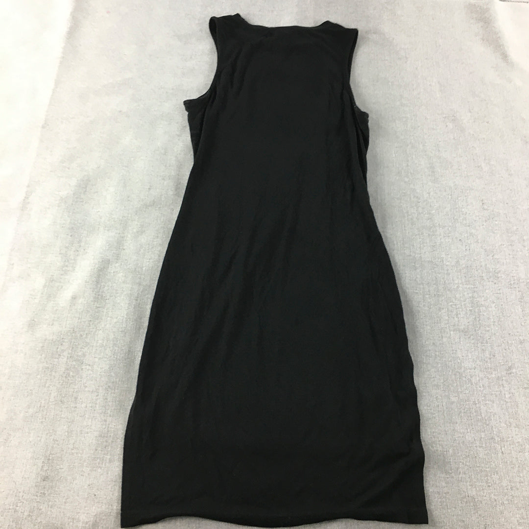 Fresh Soul Womens Mini Dress Size 8 Black Sleeveless Stretch Fabric