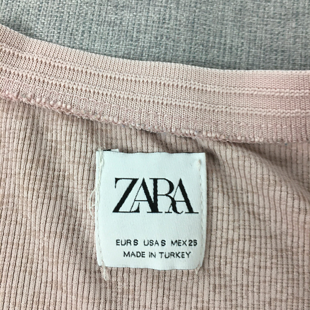 Zara Womens Knit Tank Top Size S Pink Sleeveless Shirt