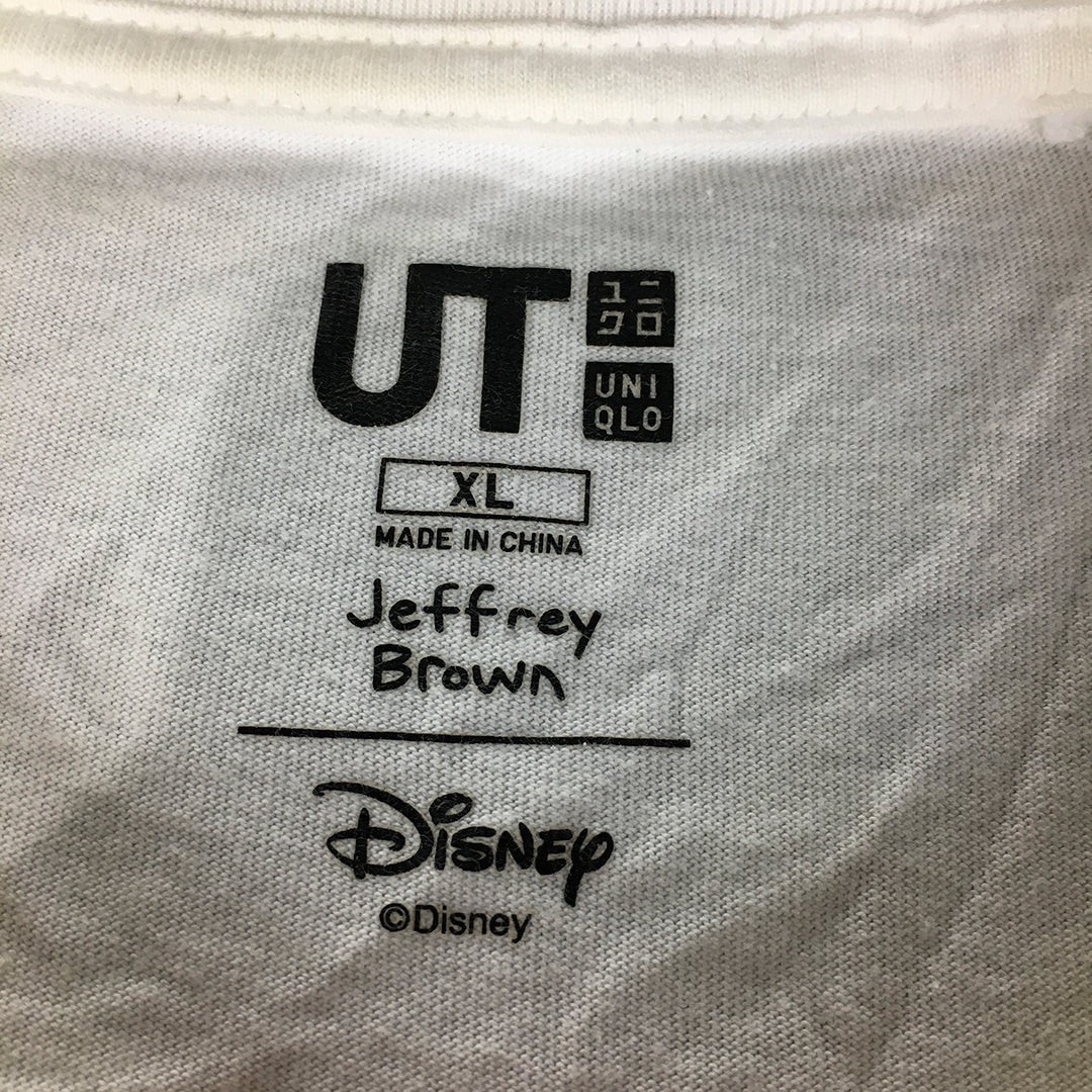 Uniqlo UT Disney x Jeffrey Brown Mens T-Shirt Size XL White Mickey Mouse