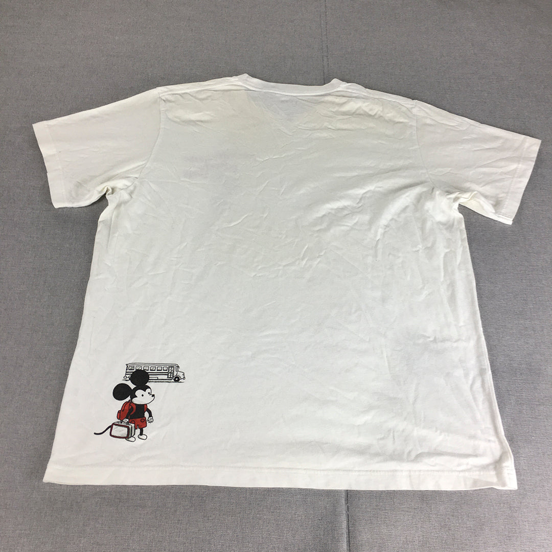 Uniqlo UT Disney x Jeffrey Brown Mens T-Shirt Size XL White Mickey Mouse