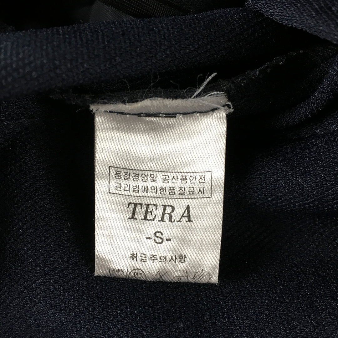 Tera Womens Pea Coat Size S Navy Blue Double Breasted Collared Jacket