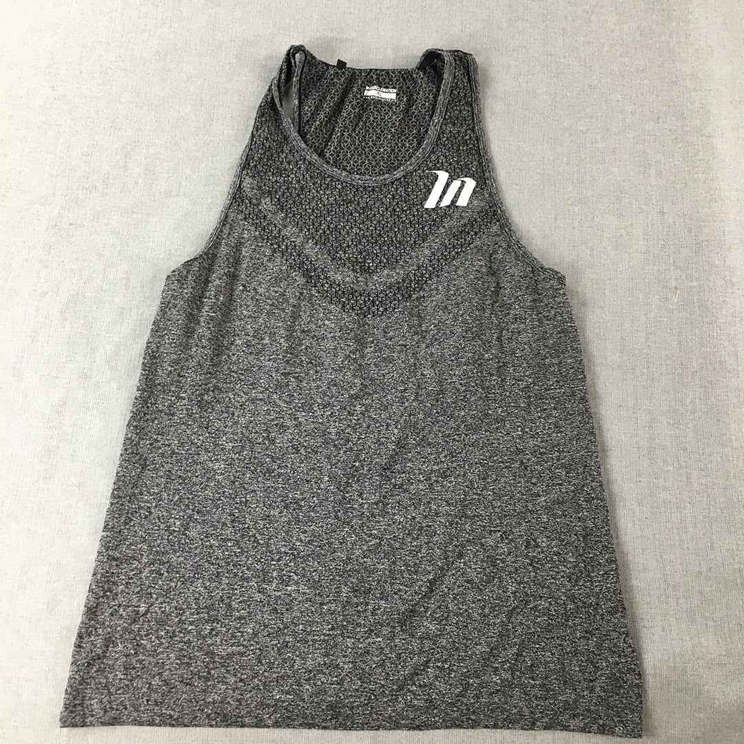 Muscle Nation Womens Tank Top Size XL Grey Logo Sleeveless Gym Activewear