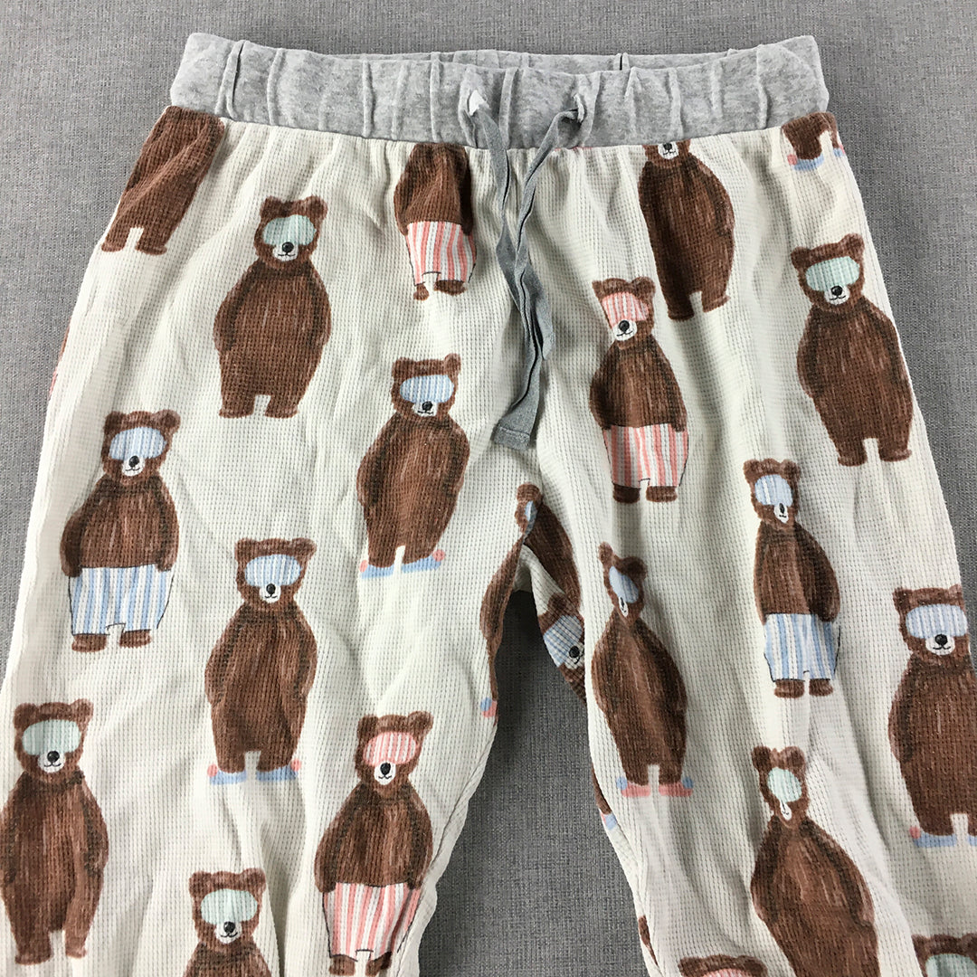 Peter Alexander Jnr Kids Sleepwear Pants Size 12 White Bear Pattern Pajama