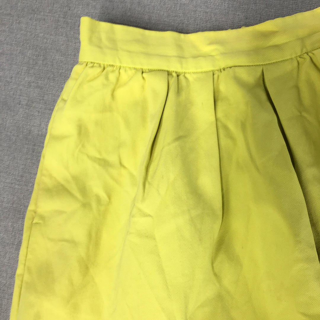 Marcs Womens Pleated Skirt Size 8 Yellow Mini Stretch Fabric